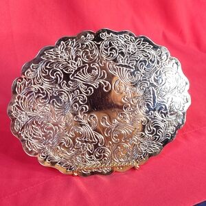 Intricate Scrollwork Reflective Tray or Trivet